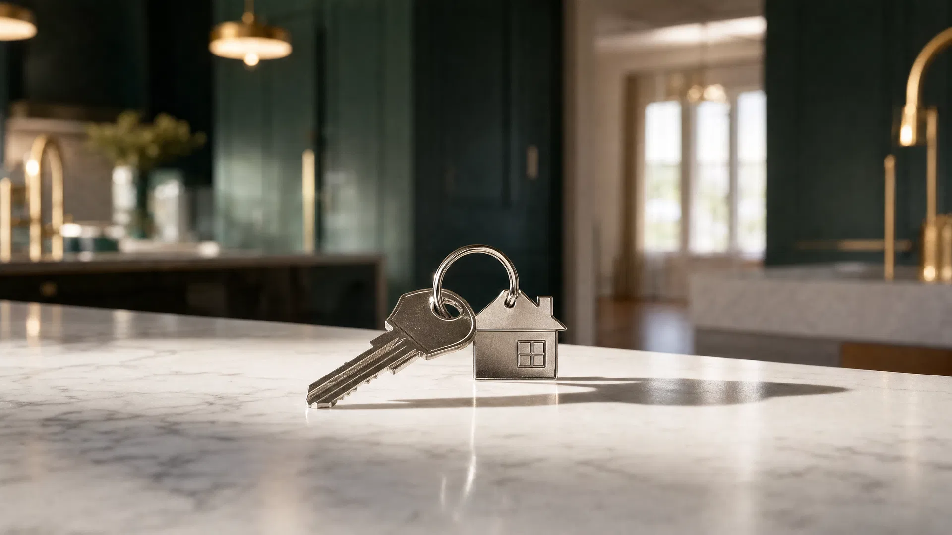 House keys on a counter